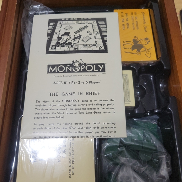 Vintage Monopoly Board Game In Wooded Box - Picture 6 of 7